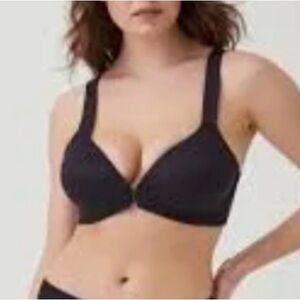 Spanx Bra-llelujah Wireless Lightly Lined Front Close Bra 34D Black